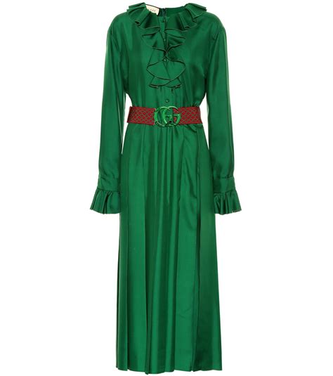 vestito in seta e cintura gucci